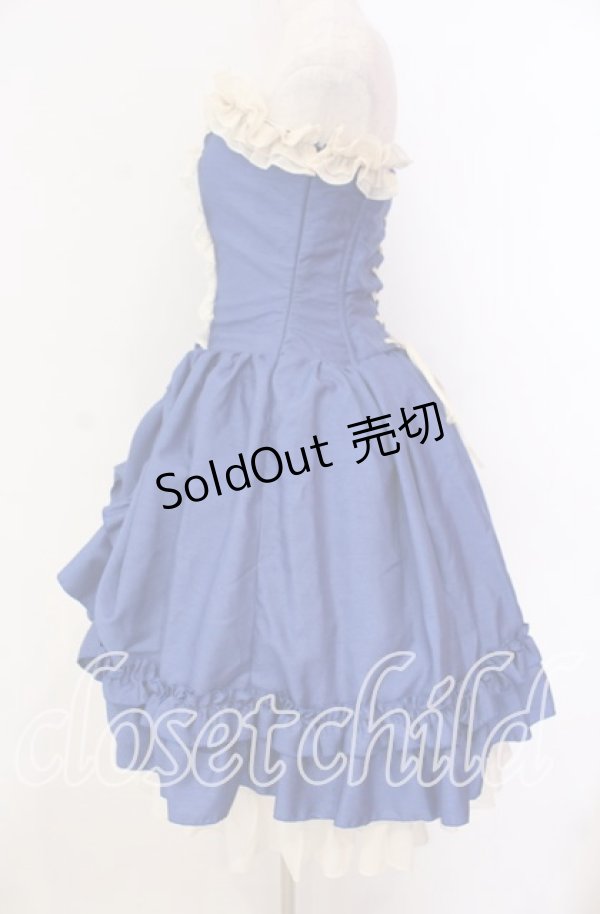 画像3: ATELIER PIERROT / 薔薇レースバッスルコルセットワンピース  ブルー×アイボリー O-25-11-08-001-EL-OP-IG-OS (3)