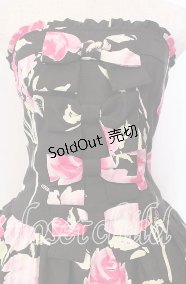 画像2: JESUS DIAMANTE / アントワーヌベアワンピ 38 ぼかし薔薇 クロ O-25-11-08-008-JE-OP-IG-OS (2)