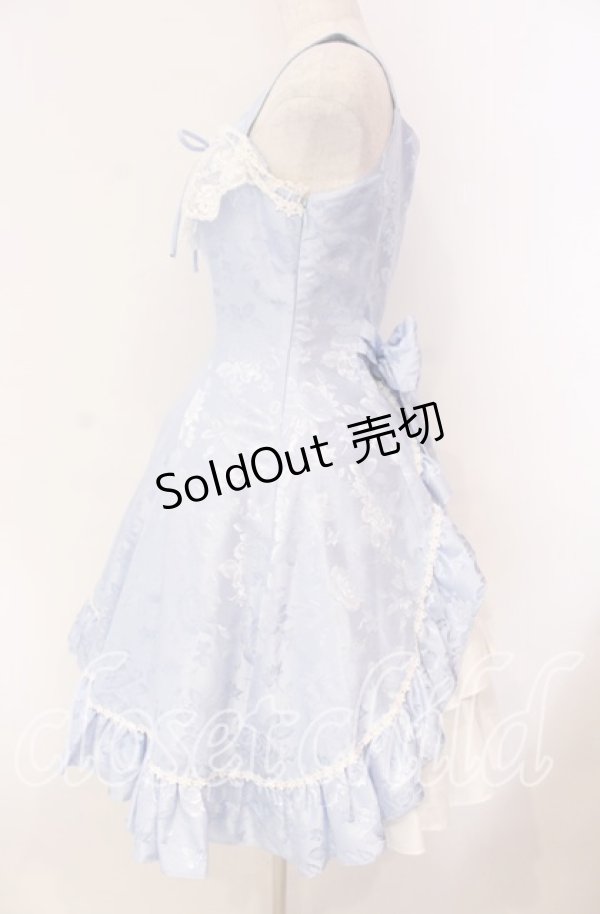 画像4: Millefleurs / 薔薇ジャガードジャンパースカート  サックス O-25-11-08-011-EL-OP-IG-OS (4)