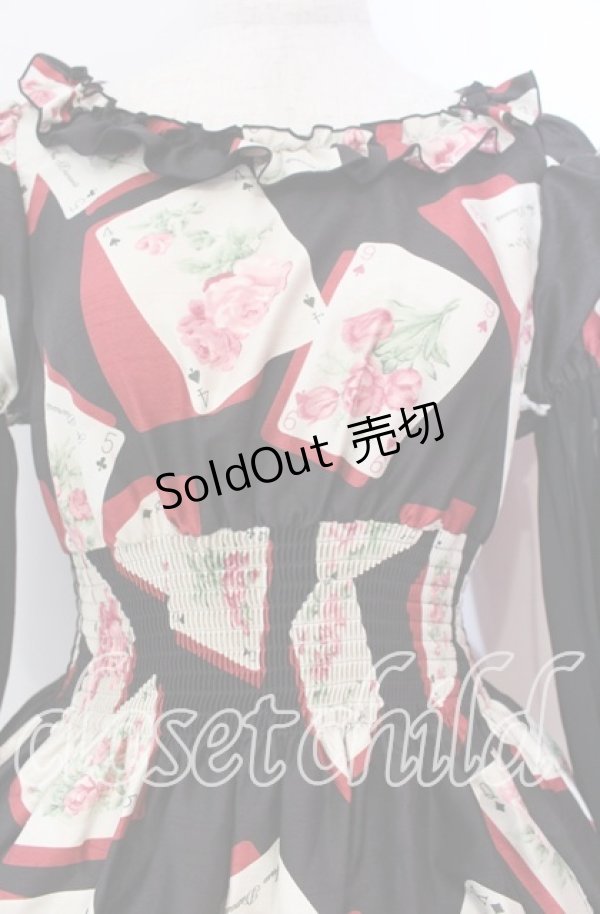 画像2: JESUS DIAMANTE / スペシャルバルーンスリーブワンピ 40 Newトランプ薔薇 クロ O-25-11-08-013-JE-OP-IG-OS (2)