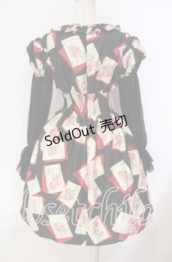 画像4: JESUS DIAMANTE / スペシャルバルーンスリーブワンピ 40 Newトランプ薔薇 クロ O-25-11-08-013-JE-OP-IG-OS (4)