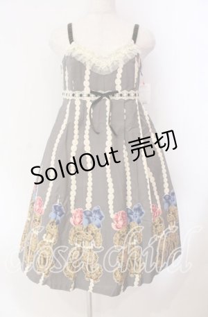 画像: 【SALE】Emily Temple cute / パール＆プードルハイウエストノースリーブワンピース  グレー O-25-11-08-014-ET-OP-IG-ZT259