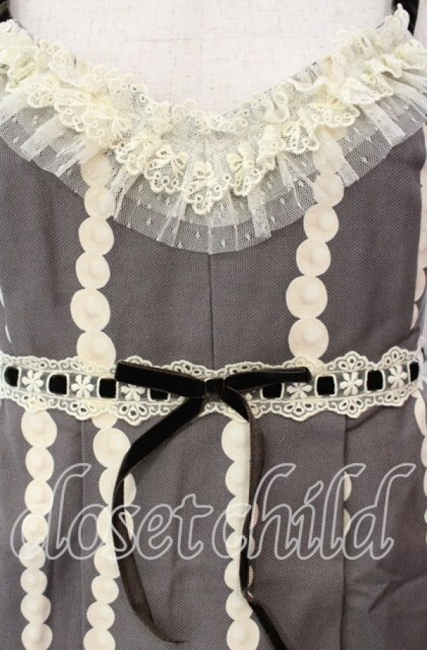 画像2: Emily Temple cute / パール＆プードルハイウエストノースリーブワンピース  グレー O-25-11-08-014-ET-OP-IG-ZT259 (2)