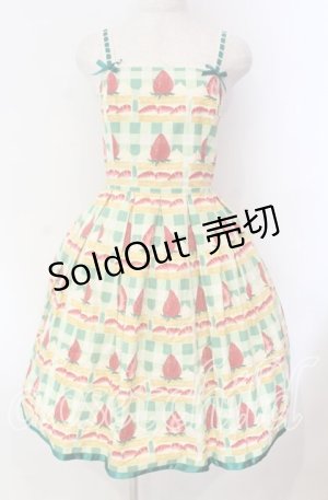 画像: Emily Temple cute / ギンガムショートケーキノースリーブワンピース  グリーン O-25-11-08-015-ET-OP-IG-OS