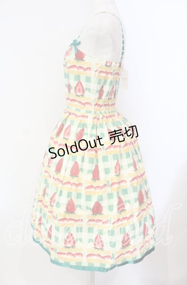 画像3: Emily Temple cute / ギンガムショートケーキノースリーブワンピース  グリーン O-25-11-08-015-ET-OP-IG-OS (3)