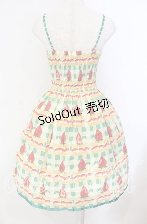 画像4: Emily Temple cute / ギンガムショートケーキノースリーブワンピース  グリーン O-25-11-08-015-ET-OP-IG-OS (4)