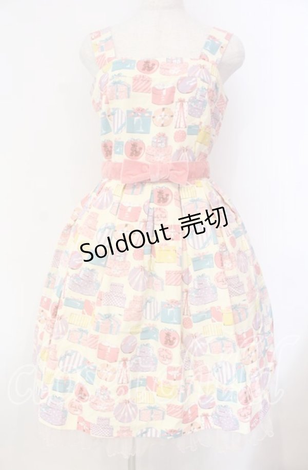 画像1: Emily Temple cute / プレゼントBOXノースリーブワンピース  アイボリー O-25-11-08-016-ET-OP-IG-OS (1)