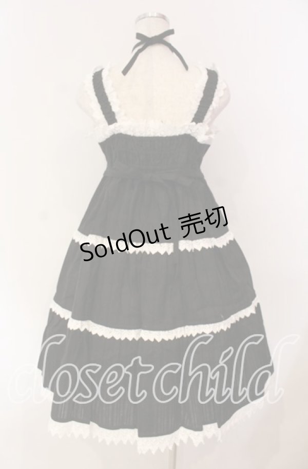 画像4: BABY,THE STARS SHINE BRIGHT / からみ3段ティアードジャンパースカート  クロ×シロ O-25-11-08-019-BA-OP-IG-OS (4)