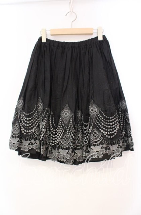 画像1: BPN / ラメレーススカート  ブラック O-25-11-10-035-GO-SK-IG-OS (1)