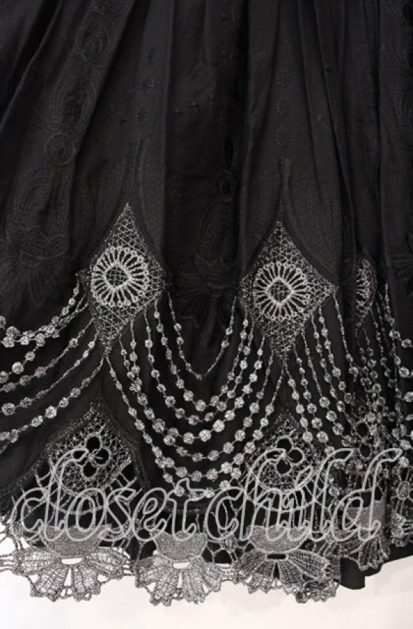 画像2: BPN / ラメレーススカート  ブラック O-25-11-10-035-GO-SK-IG-OS (2)