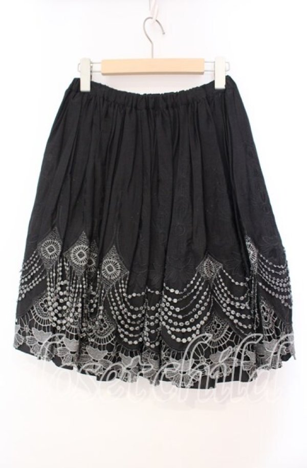 画像3: BPN / ラメレーススカート  ブラック O-25-11-10-035-GO-SK-IG-OS (3)