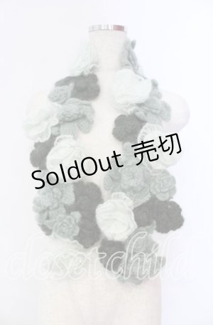 画像: PINK HOUSE / グラデーションフラワーモチーフモヘアストール  グリーン O-25-11-10-006-LO-ZA-IG-OS