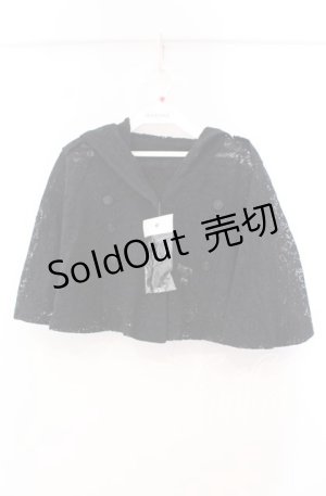 画像: MIHO MATSUDA / フード付きレースケープ  ブラック O-25-11-10-039-GO-TO-OW-OS