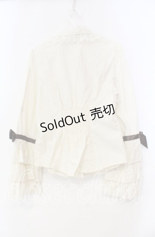 画像3: ALICE and the PIRATES / Milky Rail Train ヨハンリボンブラウス  生成り×ブラウン O-25-11-10-042-PA-BL-IG-OS (3)