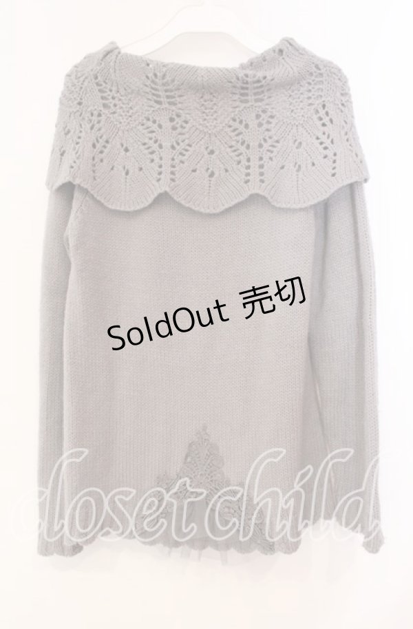 画像3: axes femme / パール配色ニット  グレー O-25-11-10-043-AX-TO-IG-OS (3)