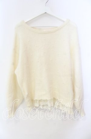 画像: LIZ LISA / アンゴラ混パール配色ニット  アイボリー O-25-11-10-047-LO-TO-IG-OS