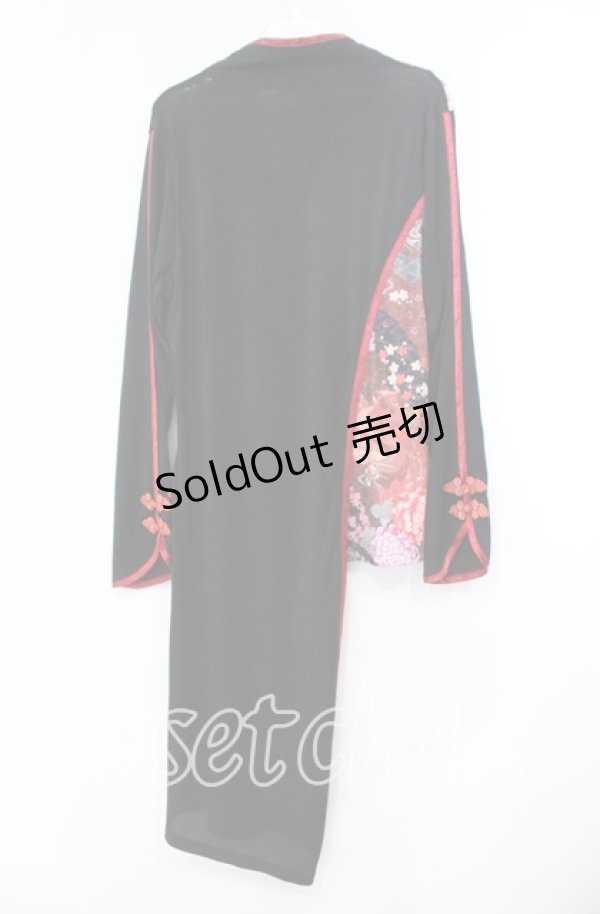 画像4: Qutie Frash / 和柄チャイナカットソー  レッド×ブラック O-25-11-10-050-QU-TO-IG-OS (4)