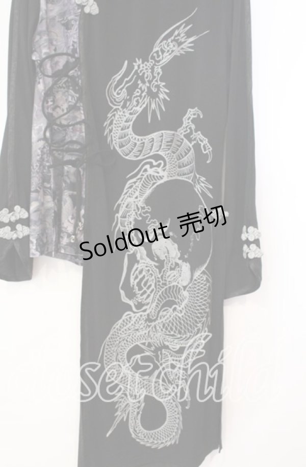 画像2: Qutie Frash / 和柄チャイナカットソー  ブラック O-25-11-10-051-QU-TO-IG-OS (2)