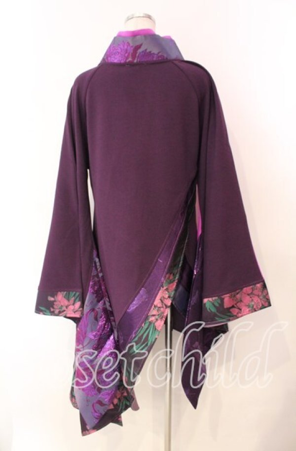 画像5: Qutie Frash / アシメ着物カーデ  パープル O-25-11-10-052-QU-JA-IG-OS (5)