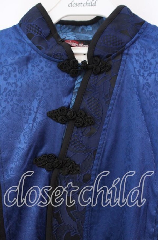 画像2: Qutie Frash / 着物チャイナチュニック  ブルー O-25-11-10-055-QU-TO-IG-OS (2)