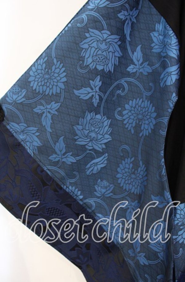 画像3: Qutie Frash / 着物チャイナチュニック  ブルー O-25-11-10-055-QU-TO-IG-OS (3)