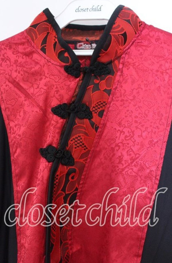 画像2: Qutie Frash / 着物チャイナチュニック  レッド O-25-11-10-056-QU-TO-IG-OS (2)