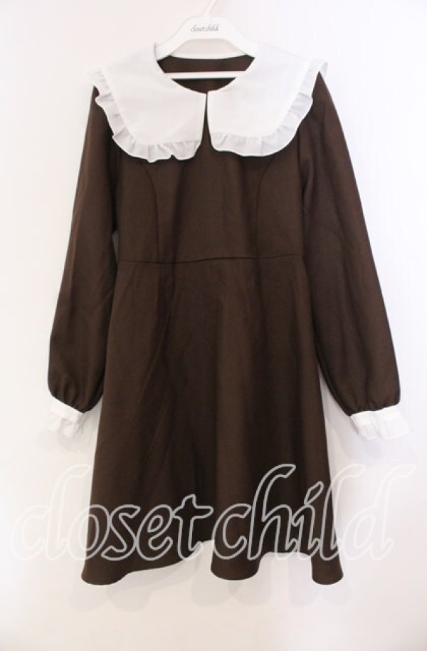 画像1: Amavel / ロゴリボンセーラーワンピース  ブラウン O-25-11-10-060-CA-OP-IG-OS (1)