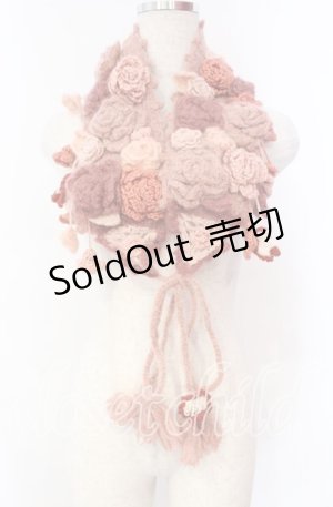 画像: PINK HOUSE / フラワーモチーフモヘアティペット  ピンク O-25-11-10-010-LO-ZA-IG-OS