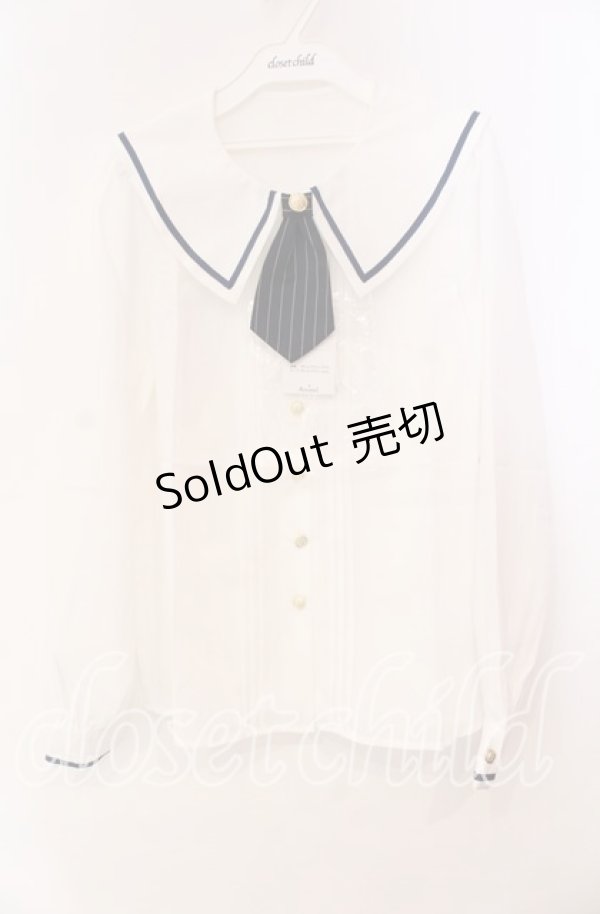 画像1: Amavel / 2025年福袋 ブラウス  オフ×ネイビー O-25-11-10-063-CA-BL-IG-OS (1)