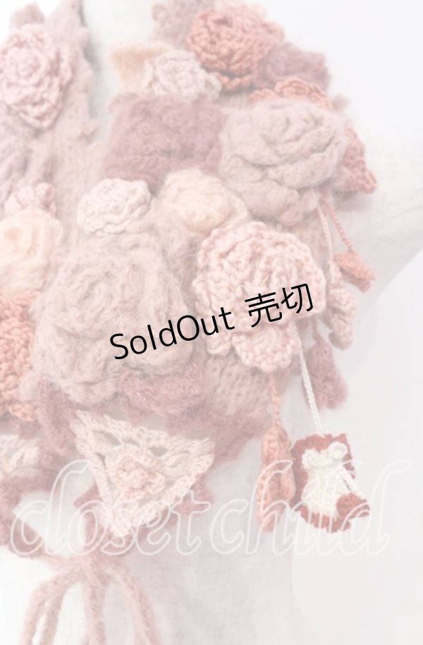 画像2: PINK HOUSE / フラワーモチーフモヘアティペット  ピンク O-25-11-10-010-LO-ZA-IG-OS (2)