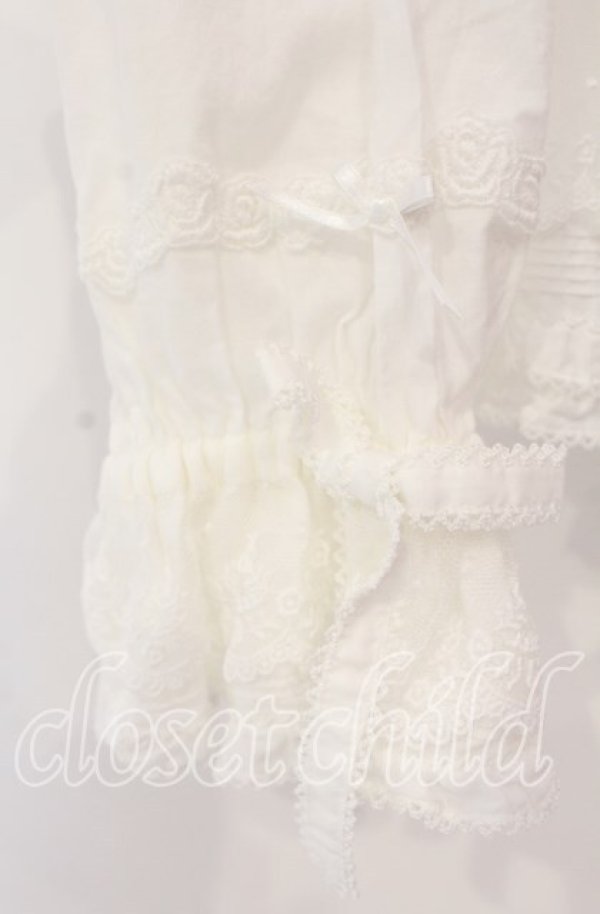 画像4: PINK HOUSE / ローズレース使いローンフリルブラウス  シロ O-25-11-10-064-LO-BL-IG-OS (4)