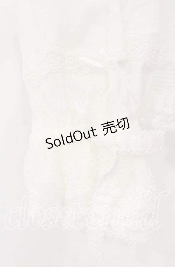 画像4: PINK HOUSE / ローズレース使いローンフリルブラウス  シロ O-25-11-10-064-LO-BL-IG-OS (4)