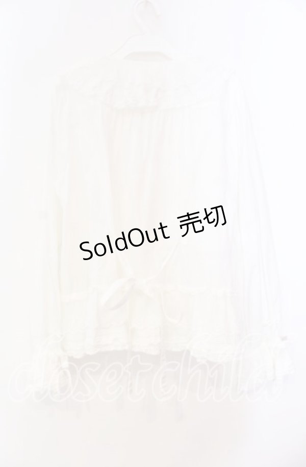 画像5: PINK HOUSE / ローズレース使いローンフリルブラウス  シロ O-25-11-10-064-LO-BL-IG-OS (5)