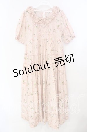 画像: PINK HOUSE / ブロッサムローズプリントワンピース  ピンク O-25-11-10-066-LO-OP-IG-OS