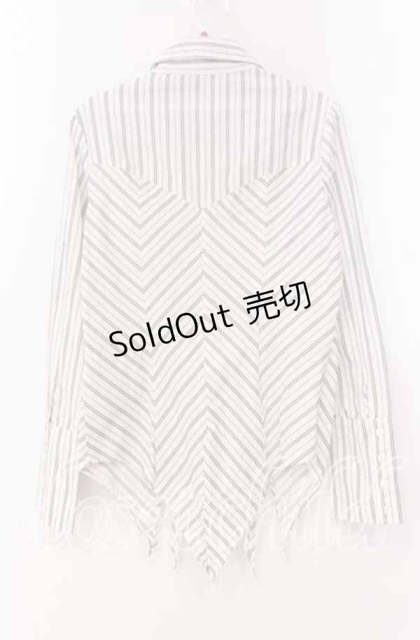 画像3: PEACE NOW / 変形襟ストライプブラウス M ホワイト O-25-11-10-070-PU-BL-OW-OS (3)