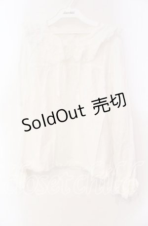 画像: PINK HOUSE / ピコレース使い丸襟プルブラウス  シロ O-25-11-10-073-LO-BL-OW-OS