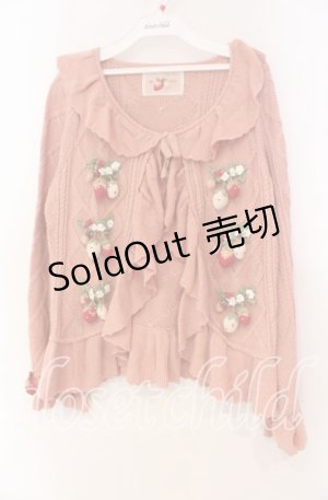 画像: PINK HOUSE / メリーストロベリーモチーフ使いカーディガン  ストロベリー O-25-11-10-074-LO-TO-OW-OS