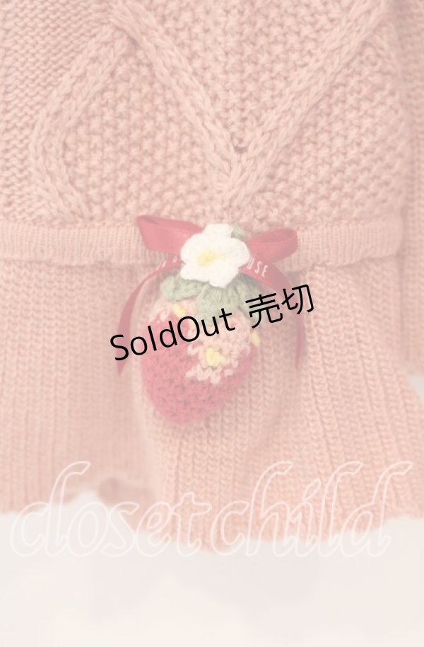 画像3: PINK HOUSE / メリーストロベリーモチーフ使いカーディガン  ストロベリー O-25-11-10-074-LO-TO-OW-OS (3)