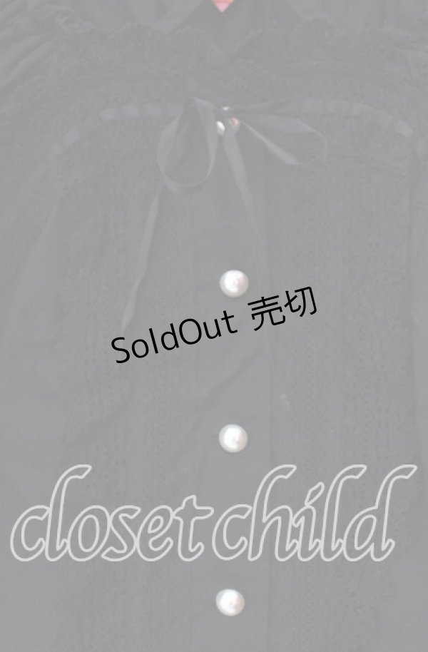 画像2: BABY,THE STARS SHINE BRIGHT / 姫袖後ろシャーリングブラウス  クロ×クロ O-25-11-10-076-BA-BL-IG-OS (2)