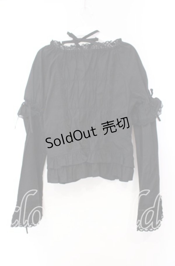 画像4: BABY,THE STARS SHINE BRIGHT / 姫袖後ろシャーリングブラウス  クロ×クロ O-25-11-10-076-BA-BL-IG-OS (4)