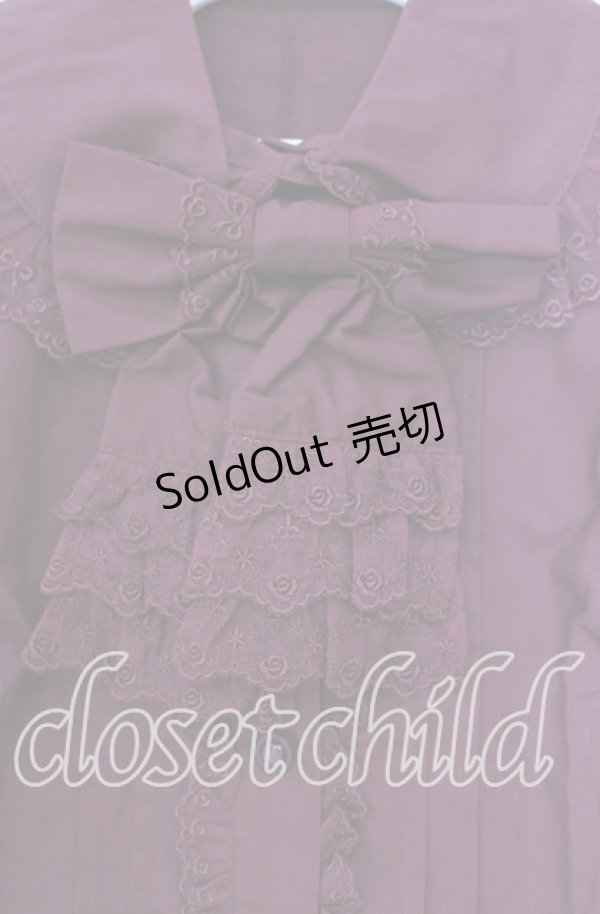 画像2: Innocent World / ミルフィーユリボンブラウス Ｓ ワイン O-25-11-10-077-IW-BL-IG-OS (2)