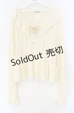 画像: axes femme kawaii / プチローズニットカーデ  アイボリー O-25-11-10-080-AX-TO-IG-OS