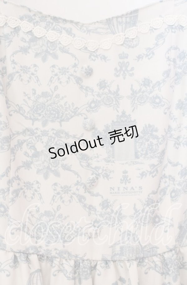 画像2: m petit by misako / MSKトワルドジュイジャンパースカート Ｍ オフ×サックス系 O-25-11-10-081-LO-SK-IG-OS (2)