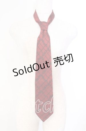 画像: BPN / ジャガードネクタイ  レッド O-25-11-10-014-GO-ZA-IG-OS