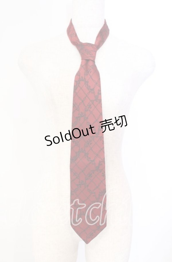 画像1: BPN / ジャガードネクタイ  レッド O-25-11-10-014-GO-ZA-IG-OS (1)