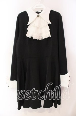 画像: DARK IN LOVE / Gothic princess contrast ruffle neck dress　ドレス L ブラック×ホワイト O-25-11-10-087-PU-OP-IG-OS