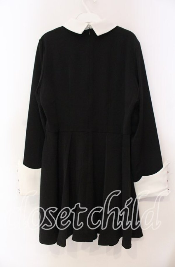 画像4: DARK IN LOVE / Gothic princess contrast ruffle neck dress　ドレス L ブラック×ホワイト O-25-11-10-087-PU-OP-IG-OS (4)