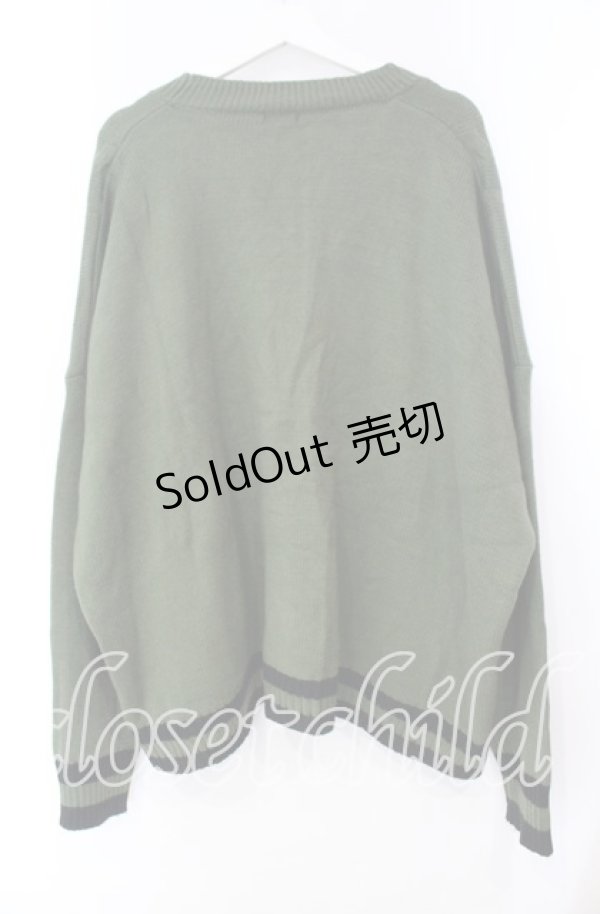 画像3: NieR Clothing / 抹茶ラテ フード付き KNIT CARDIGAN【刺繍DESIGN】カーディガン  グリーン O-25-11-10-090-PU-TO-IG-OS (3)