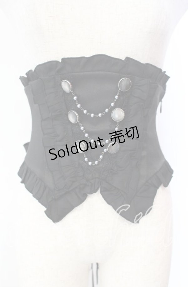 画像1: Sheglit / "Sirenetta"パールコルセット M ブラック O-25-11-10-015-EL-TO-OW-OS (1)