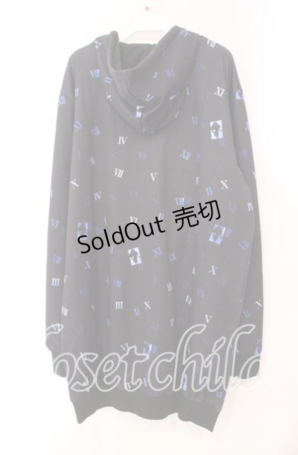 画像3: NieR Clothing / プリントZIPパーカー  ブラック×数字柄 O-25-11-10-091-PU-TO-IG-OS (3)